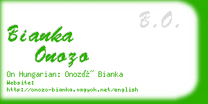 bianka onozo business card
